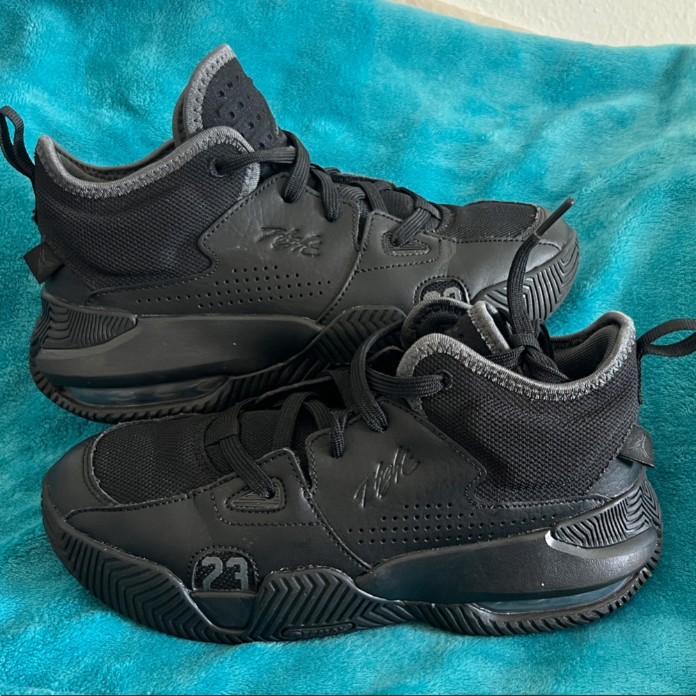 Jordan Kids Black and Gray Sneakers
